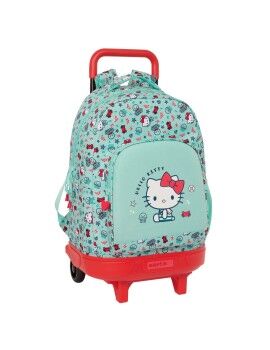 Mochila Escolar com Rodas Hello Kitty Sea lovers Turquesa 33 X 45 X 22 cm