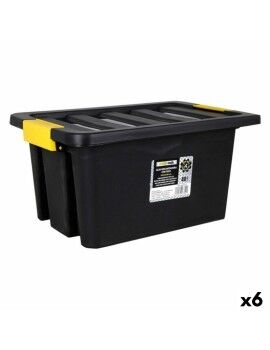 Caixa de Organização Empilhável Dem Brico Com tampa 40 L 52 x 35 x 26 cm (6 Unidades)