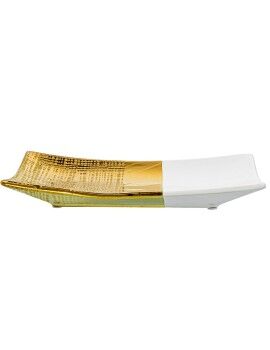 Centro de mesa Alexandra House Living Branco Dourado 26 x 16 x 3,5 cm