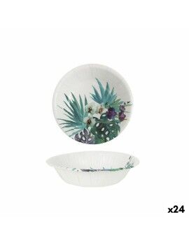 Set de Platos Algon Desechables Cartón Tropical 6 Piezas 450 ml (24 Unidades)