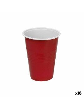 Conjunto de copos reutilizáveis Algon Plástico Vermelho 10 Peças 450 ml (18 Unidades)