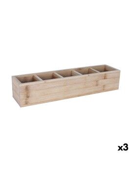 Organizador para Cubiertos Viejo Valle Bambú 39 x 10 x 8 cm (3 Unidades)