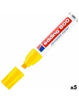 Rotulador permanente Edding 800  Amarelo 5 Unidades