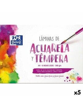 Papel de acuarela Oxford 6 Hojas 300 g/m² (5 Unidades)