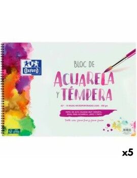 Bloco de aquarelas Oxford 10 Folhas 300 g/m² (5 Unidades)