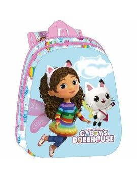 Mochila Escolar Gabby's Dollhouse Cor de Rosa Azul celeste 27 x 33 x 10 cm