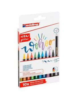 Rotuladores Edding 1340 Glitter Brush Multicolor 10 Piezas