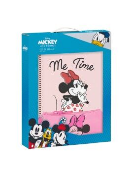 Set de Papelaria Minnie Mouse Loving Cor de Rosa A4 3 Peças