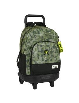 Mochila Escolar com Rodas Kelme Travel Preto Verde 33 X 45 X 22 cm