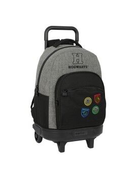 Mochila Escolar con Ruedas Harry Potter House of champions Negro Gris 33 X 45 X 22 cm