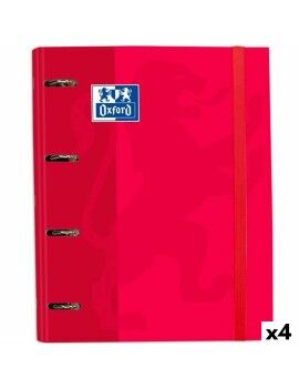 Carpeta de anillas Oxford Classic Rojo A4+ (4 Unidades)