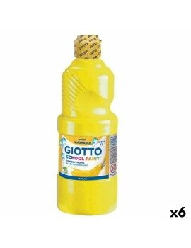 Témpera Giotto School Amarillo 500 ml Lavable (6 Unidades)