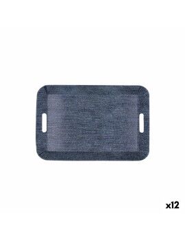 Bandeja de pequeno-almoço Quid Habitat Azul Plástico 33 x 23 x 4 cm Com pegas Denim (12 Unidades)