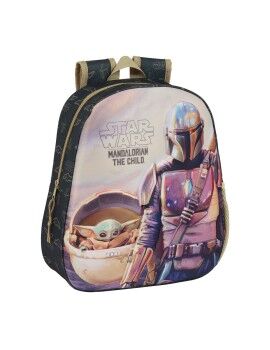 Mochila Infantil 3D The Mandalorian Negro Beige 27 x 33 x 10 cm