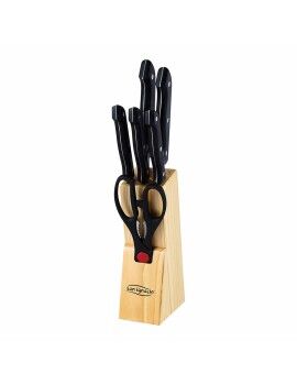 Conjunto de Facas de Cozinha e Suporte San Ignacio Dresde SG-4161 Preto Aço inoxidável 7 Peças