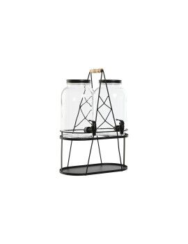 Dispensador de bebidas Home ESPRIT Negro Metal Cristal 3,5 L 34 x 18 x 46 cm