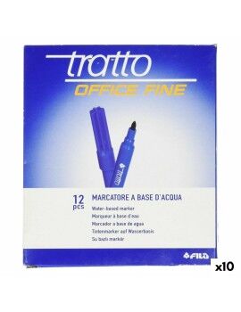 Conjunto de Canetas de Feltro Tratto Office Fine Azul (10 Unidades)