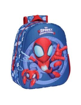 Mochila Escolar 3D Spider-Man Vermelho Azul Marinho 27 x 33 x 10 cm