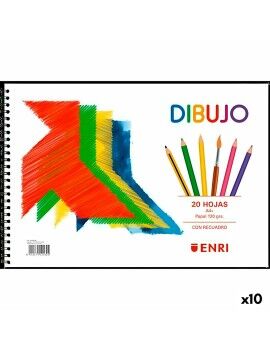 Bloco de desenho ENRI Branco A4+ 20 Folhas (10 Unidades)