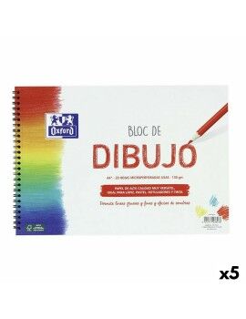 Bloc de dibujo Oxford Blanco A4+ 20 Hojas (5 Unidades)