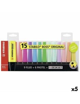 Set de Marcadores Fluorescentes Stabilo Boss Multicolor (5 Unidades)