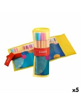 Set de Rotuladores Stabilo Point 88 Multicolor Enrollable Estuche enrollable (5 Unidades)