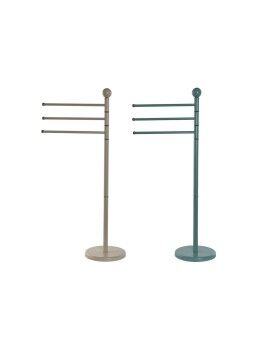 Toalheiro de Pé Home ESPRIT Bege Turquesa Metal 43 x 22 x 90 cm 2 Unidades