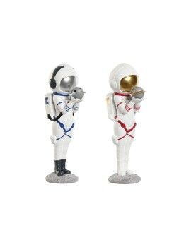 Figura Decorativa Home ESPRIT Azul Blanco Rojo Dorado Mujer Astronauta 11 x 7 x 25 cm (2 Unidades)