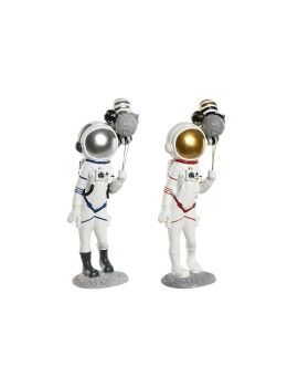 Figura Decorativa Home ESPRIT Azul Branco Vermelho Mulher Astronauta 16 x 12 x 41 cm (2 Unidades)