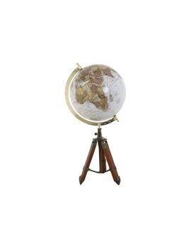 Globo Terrestre Home ESPRIT Castanho PVC Madeira de mangueira 27 x 25 x 55 cm