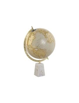 Globo Terrestre Home ESPRIT Branco Dourado PVC Mármore 27 x 25 x 40 cm