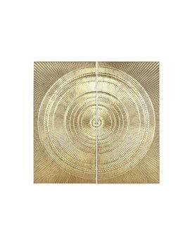 Decoração de Parede Home ESPRIT Dourado 97 x 3 x 97 cm (2 Peças)