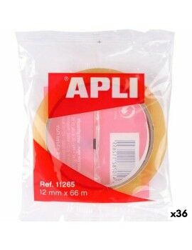 Fita Adesiva Apli Transparente 12 mm 66 m (36 Unidades)