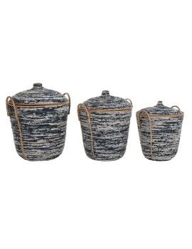 Conjunto de Cestas DKD Home Decor Rotim Boho (51 x 51 x 65 cm)