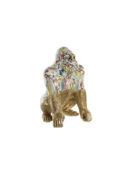 Figura Decorativa DKD Home Decor 28,5 x 26,5 x 41 cm Dorado Multicolor Gorila