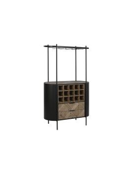 Botellero Home ESPRIT Negro Natural Metal Abeto 90 x 36 x 150 cm