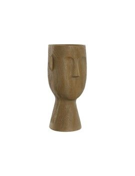 Vaso Home ESPRIT Castanho Resina Face 15 x 15 x 31 cm