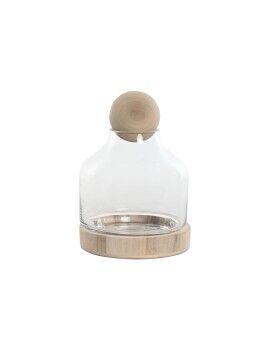 Vaso Home ESPRIT Transparente Natural Madeira Cristal 18 x 18 x 24 cm