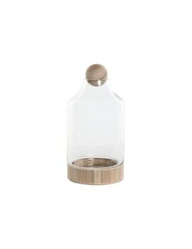 Vaso Home ESPRIT Transparente Natural Madeira Cristal 21 x 21 x 42 cm