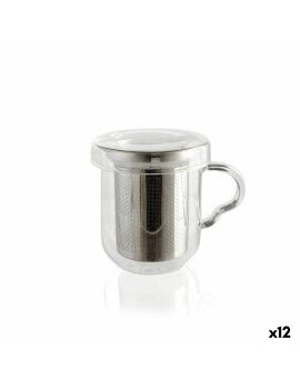 Taza con Filtro para Infusiones Quid Serenia Transparente Vidrio Acero Inoxidable 350 ml (12...