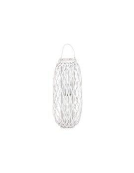 Castiçais Home ESPRIT Branco vime Cristal 34 x 34 x 80 cm