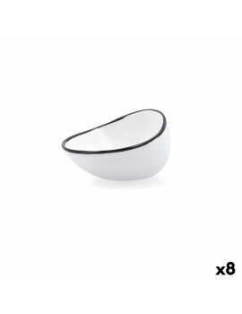 Cuenco Ariane Vital Filo Blanco Negro Cerámica 12,5 cm (8 Unidades)