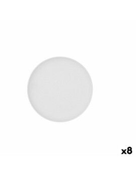 Plato Llano Bidasoa Fosil Blanco Cerámica 21,3 x 21,2 x 2,2 cm (8 Unidades)