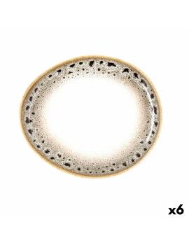 Prato de Jantar Ariane Jaguar Freckles Castanho Cerâmica Oval 18,7 cm (6 Unidades)