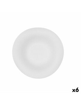 Prato para Massa Bidasoa Fosil Branco Cerâmica 21,9 x 21,3 x 6,8 cm (6 Unidades)