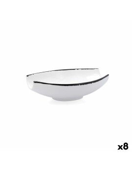 Cuenco Ariane Vital Filo Blanco Negro Cerámica 19 x 13,5 cm (8 Unidades)