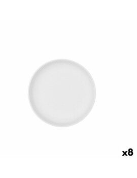 Tigela Bidasoa Fosil Branco Cerâmica 21,5 x 21,5 x 4,3 cm (8 Unidades)