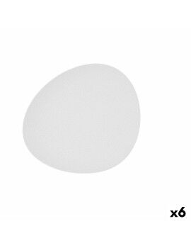 Prato de Jantar Bidasoa Fosil Branco Cerâmica Oval 28 x 24,8 x 2,5 cm (6 Unidades)