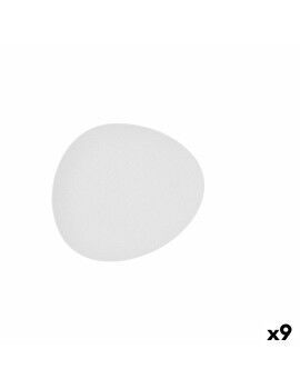 Prato de Jantar Bidasoa Fosil Branco Cerâmica Oval 22,8 x 20,1 x 2,2 cm (9 Unidades)