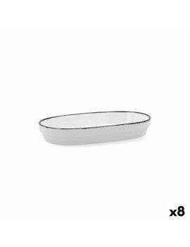 Bandeja de Aperitivos Ariane Vital Filo Blanco Negro Cerámica Alúmina 17,3 x 2,6 x 10 cm (8...